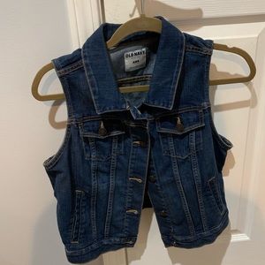 Old Navy dark jean vest